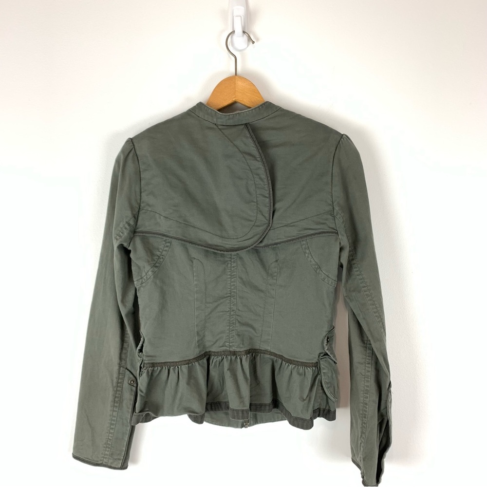 Anthropologie Urban Outfitters Green Ruffle Back Jacket Size Medium
